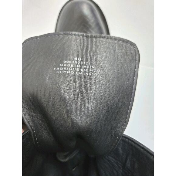 Free People Womens Leather Santa Fe Lace-Up Boot in Black Embossed US 10 40 - Picture 13 of 15